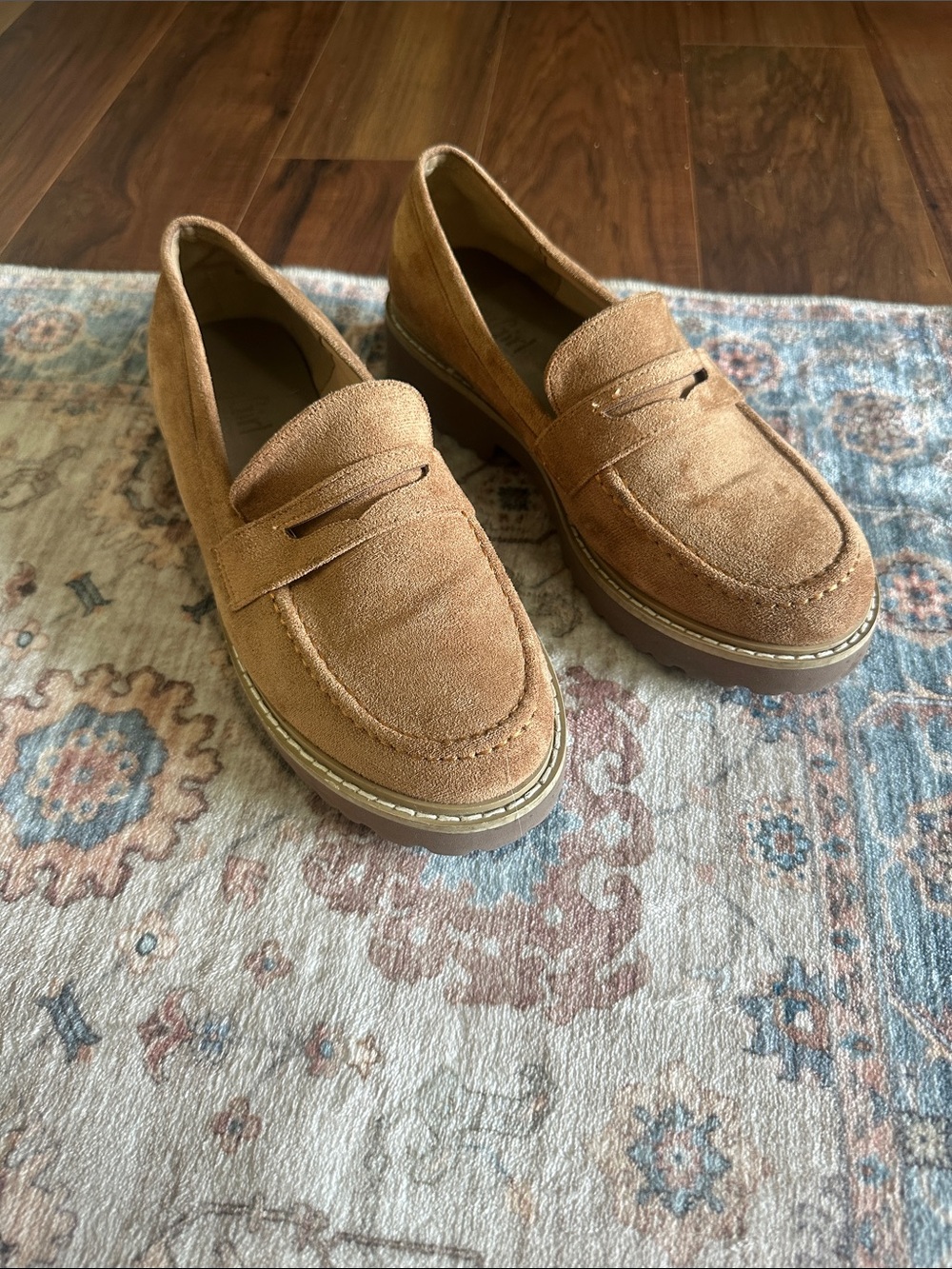 Women's Suede Penny Loafers in Brown